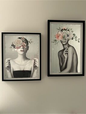 LIKE NEW! 2 Marmont Wall Art Pictures. Black frames.